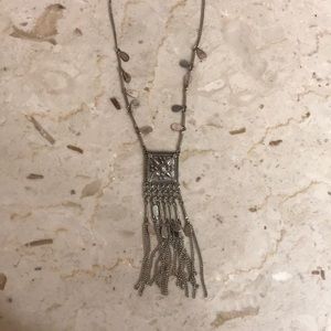 Long silver necklace